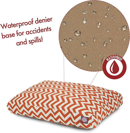 Majestic Pet Chevron Rectangle Dog Bed Washable – Non Slip Comfy Pet Bed – Crate Bed with Removable Washable Cover – Kennel Bed for Sleeping, Polyester Fiber, Small, Burnt Orange