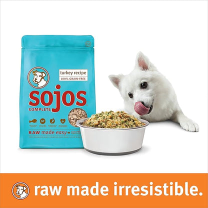 Sojos Complete Natural Grain Free Dry Raw Freeze Dried Dog Food Mix, Lamb, 2-Pound Bag