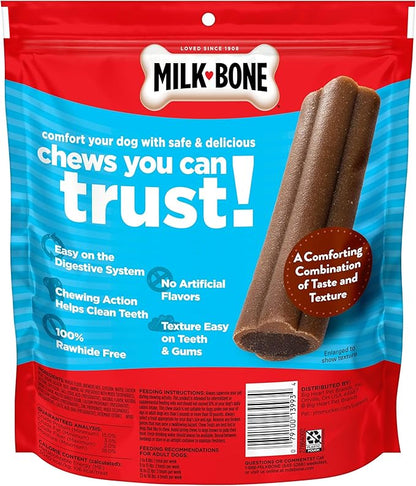 Milk-Bone Mini Comfort Chews, Chewy Texture and Real Beef, 18 Mini Chews (Pack of 4)
