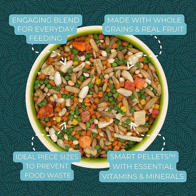 ZuPreem Smart Selects Bird Food, Cockatoo Food, Bird Feed Pellets and Seed Blend, Macaw Diet, Daily Nutrition for Amazons, Cockatoos, and Macaws, Made in USA, Amazon Diet, (Large, 4 lb bag)