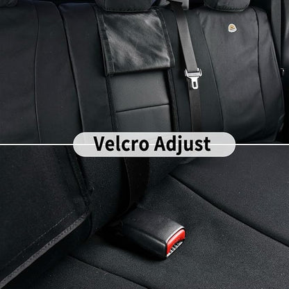 Coverado Rear Car Seat Covers, Waterproof Canvas Seat Protector for Car Seat Cushions for Kids & Dogs, Seat Covers Compatible with 2015-2026 Ford F150 & 2017-2026 Ford F250 F350 F450(Black, 2PCS)