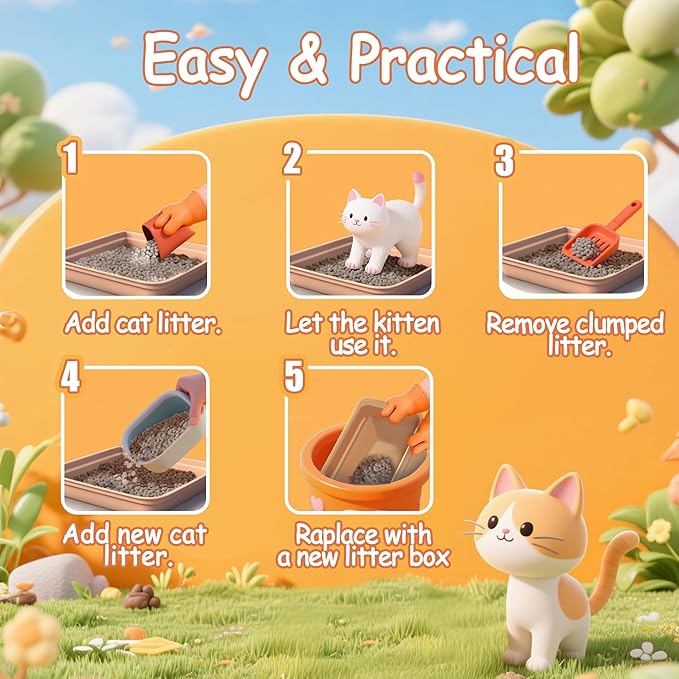 Disposable Litter Boxes for Cats Leak-Proof: 20-Pack Odor Control Sustainable Large Kitty Tray for Travel/Indoor Use