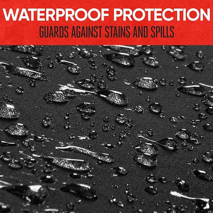 Motor Trend SpillGuard Neoprene Rear Seat Protector - Waterproof Bench Cover for Cars With Gray Stitching, Padding for Kids & Dogs