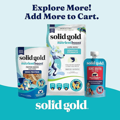 Solid Gold Air Dried Dog Food Toppers for Dry Food - Healthy Dog Treats w/Real Beef & Superfoods - Serve as a Complete Meal, Topper or Treats - Supports Muscle Growth, Immunity & Digestion - 4oz