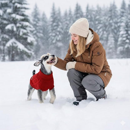 Warm Dog Valentines Sweaters, Pet Clothes Knitwear Dog Pullover for Poodle, West Highland, Pomeranian Puppy (Red S)