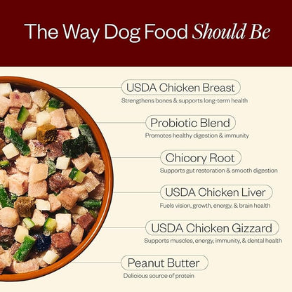 Maev Human-Grade Chicken Dog Food, Weight & Digestion Formula, Whole Ingredient, Gluten-Free, High Protein Puppy & Dog Food, 20 lb