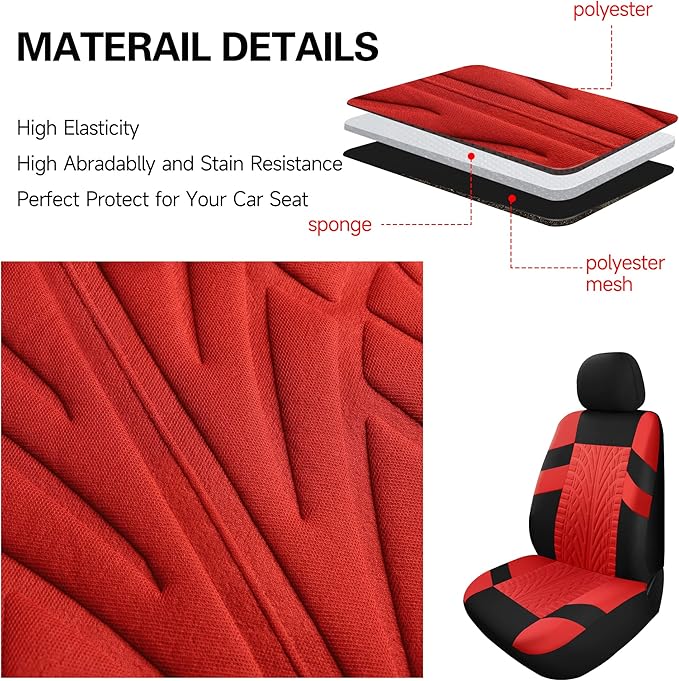 VarCozy Car Seat Covers Front Pair,Universal Cloth for Car,Breathable & Washable SUV, Sedan, Van, Automotive Interior Covers, Airbag Compatible