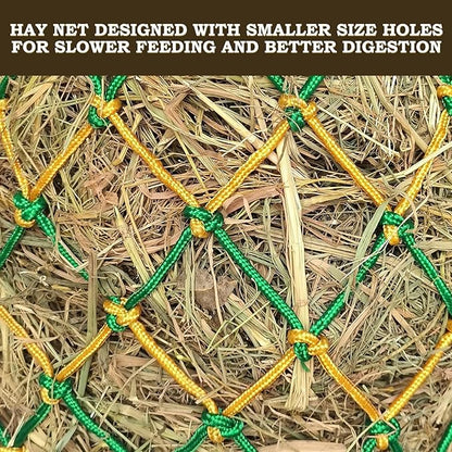 2PCS Hay Net for Horses,Slow Feed Hay Bag for Horses Goat Sheep,Hanging Hay Feeder Bag for Horses Stable Stall Paddock Rest Toy