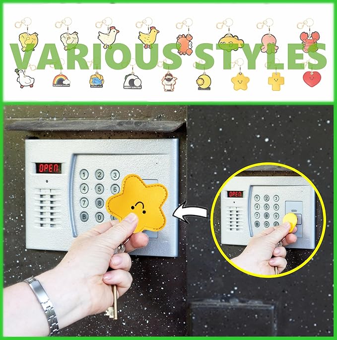 Leather Airtag Keychain Case Holder,Cute Protective Apple Air Tag Cover with Key Ring,Anti-Scratch Hidden Finder GPS Tracker Case for Wallet Keys,Bag,Pets,Backpack(Star) | Holder, Cute, Protective, Cover, Key Ring, Anti-Scratch
