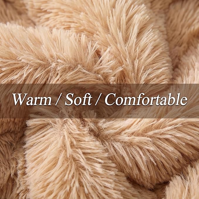 Extra Small Dog Bed 19 Inch,Calming Donut Puppy Bed,Ultra Soft Faux Fur Round Dog Bed for Chihuahua Yorkie Maltese Pomeranian,Light Brown