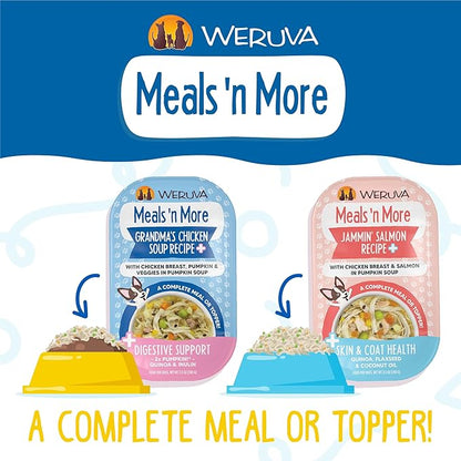 Weruva Meals 'n More Wet Dog Food, Doggie Duo Trial Variety Pack, 3.5oz Cup, Pack of 4