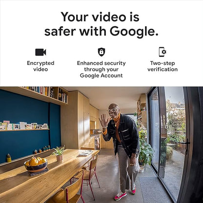Google indoor Nest Security Cam 1080p (Wired) - 2nd Generation - Snow