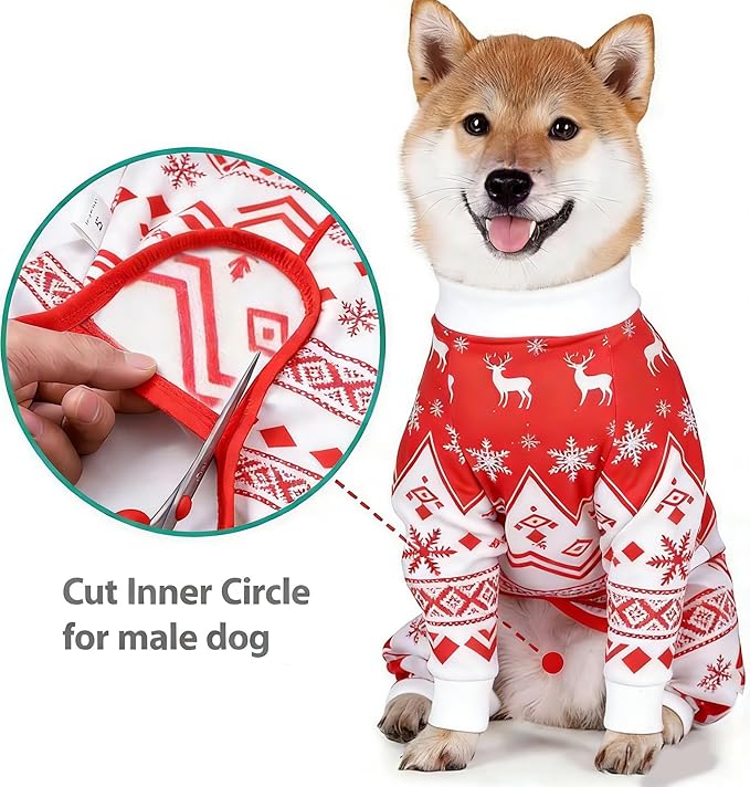 Xqpetlihai Dog Onesie Surgery Recovery Suit for Medium Large Dogs Recovery Shirt for Abdominal Wounds or Skin Diseases Bodysuit Dogs Pajamas(CH,XS)