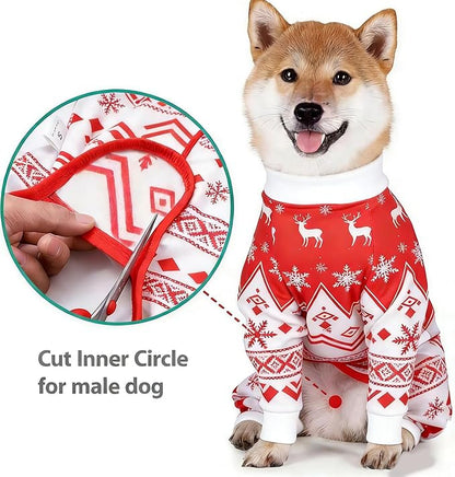 Xqpetlihai Dog Onesie Surgery Recovery Suit for Medium Large Dogs Recovery Shirt for Abdominal Wounds or Skin Diseases Bodysuit Dogs Pajamas(CH,S)