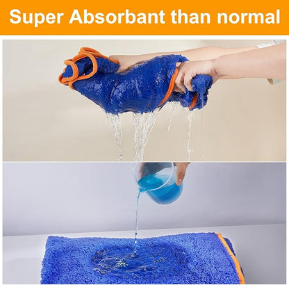 Bienbee Dog Bathrobe, Quick Drying Super Absorbent Dog Robes for After Bath, Warm Keeping Dogs Towel, Dogs Bath Supplies, Dark Blue M