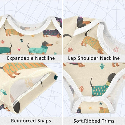 Bright Emotions Raccoons Baby Short Sleeve Bodysuits Romper Unisex Infant Outfit Wrapping Clothes for Boy Girl kids 3M