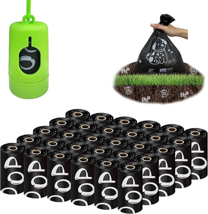 Compostable Dog Poop Bags，450 Count - 100% Leakproof & Biodegradable Dog Bags for Poop，Includes Free Dog Poop Bag Holder & Clip