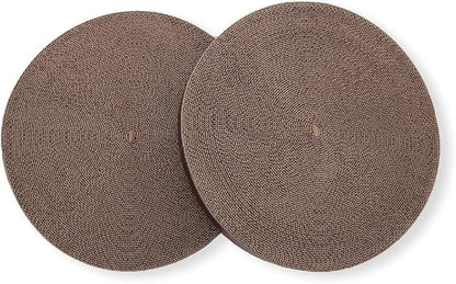 Necoichi Cat Scratcher Bowl Replacement for Indoor Cats - Cat Scratching Lounger with Reversible Usability and Extra Comfort for Lounge, Cardboard Bed Couch / (Regular, Dark Cherry)