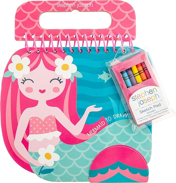 Stephen Joseph, Shaped Sketch Pad, Pink Mermaid, Medium