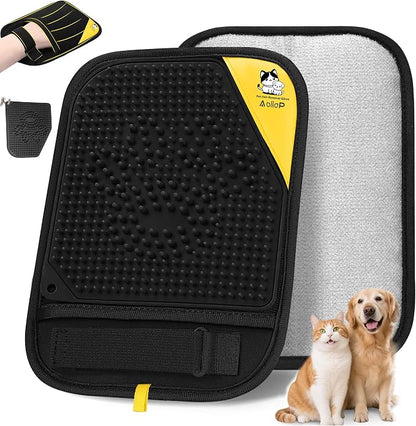Pet Hair Remover for Furniture, 2-in-1 Pet Hair Removal Glove for Cats Dogs | 5-Finger Design Reusable & Detachable Electrostatic Magic Brush Pet Hair Remover Tools for Carpet, Couch, Car Seat