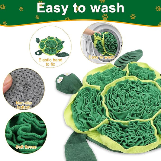 Snuffle Mat for Dogs - Interactive Puzzle Feeding Game for Stress Relief & Foraging Skills | Dog Toys to Keep Them Busy | Small/Medium/Large Dogs Turtle Design
