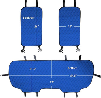 FH Group Car Seat Cover Cushion - Cars Trucks SUV, Faux Leather Car Seat Cushions, Waterproof Car Seat Cover Cushion, Universal Fit Car Seat protector Rear Set Blue