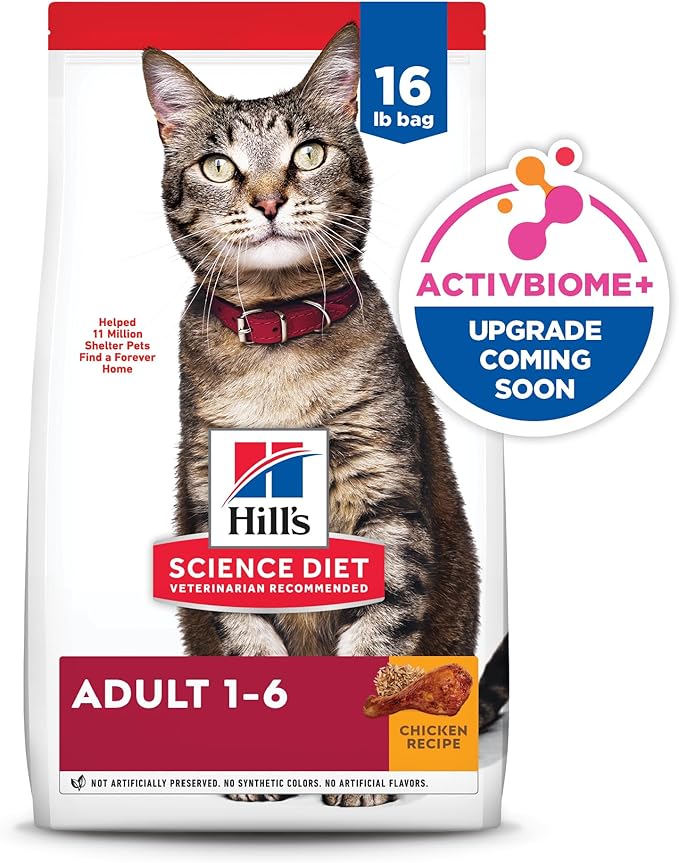 Hill's Science Diet Adult 1-6 Dry Cat Food, Chicken, 16 lb. Bag