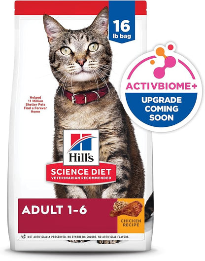 Hill's Science Diet Adult 1-6 Dry Cat Food, Chicken, 16 lb. Bag