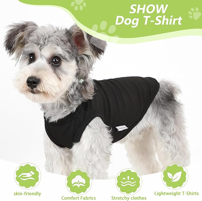 2 Pack Dog Clothes for Small Dogs Summer Dog Shirt Vest Girl Boy Lightweight Puppy T-Shirts Blank Soft and Cool Pet Clothing Sleeveless Medium Large Dog Outfit (Black+Avocado Green, XX-Large)