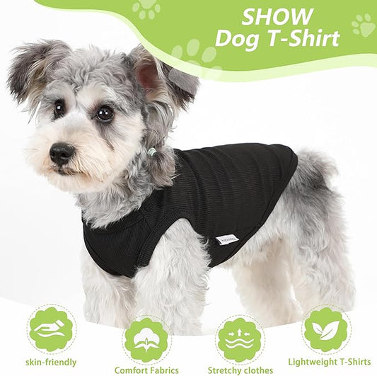 2 Pack Dog Clothes for Small Dogs Summer Dog Shirt Vest Girl Boy Lightweight Puppy T-Shirts Blank Soft and Cool Pet Clothing Sleeveless Medium Large Dog Outfit (Black+Avocado Green, XX-Large)
