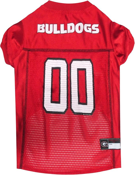 NCAA College Georgia Bulldogs Mesh Jersey for Dogs & Cats, XXX-Large. Licensed Big Dog Jersey with Your Favorite Football/Basketball College Team