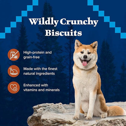 Blue Buffalo Wilderness Trail Treats High Protein Grain Free Dog Biscuits Crunchy Dog Treats, Turkey Recipe, 10-oz Bag