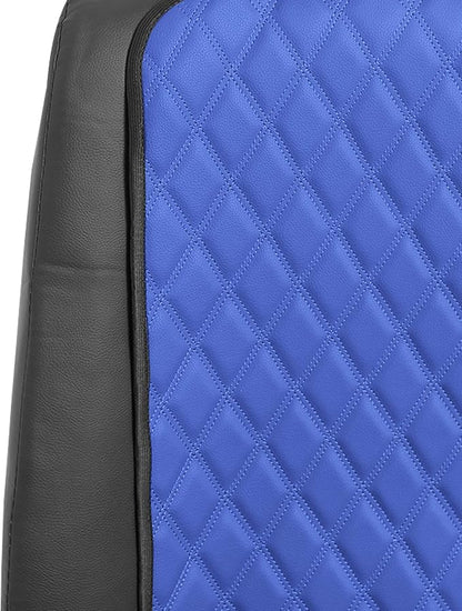 FH Group Car Seat Cushion – Faux Leather Single Front Seat Cover with Front Pockets, Airbag Compatible, Universal Fit Car Seat Cushion for Driver or Passenger Seat, SUV, Truck, Sedan & Van – Blue