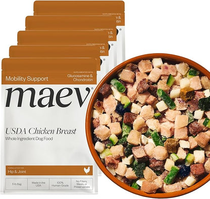 Maev Human-Grade Chicken Dog Food, Hip & Joint Formula, Whole Ingredient, Gluten-Free, High Protein Puppy & Dog Food, 25 lb
