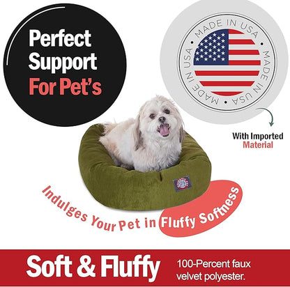 Majestic Pet Villa 24 Inch Shredded Memory Foam Dog Bed for Small Sized Dog 24x19x7 Inch–Orthopedic Pet Bed - Washable Small Puppy Mat with Head Support-Fern