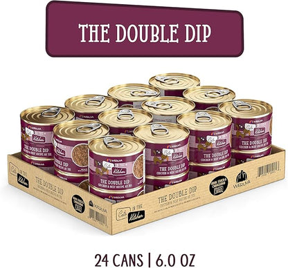 Weruva Cats in The Kitchen, The Double Dip with Chicken & Beef Au Jus Cat Food, 6oz Can (Pack of 24)