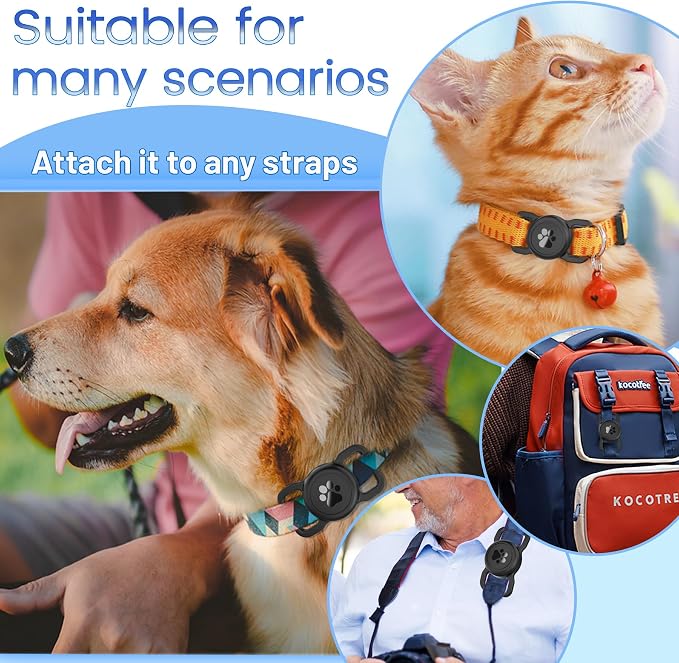 SANKALA Waterproof Airtag Holder for Dog Collar, Black, 1 Pack | Fit Collar Width 0.6-1.3 Inch, Lightweight & Durable Silicone, For Apple Airtag 1st and 2nd Gen, Signal Friendly, Easy to Use