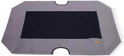 K&H Pet Products Dog Cot Replacement Cover, Designed to fit K&H XL Pet Cots (Sold Separately), Indoor Outdoor, Breathable Cooling Mesh Center, Machine Washable - Extra-Large 50 X 32in Gray