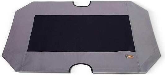 K&H Pet Products Dog Cot Replacement Cover, Designed to fit K&H XL Pet Cots (Sold Separately), Indoor Outdoor, Breathable Cooling Mesh Center, Machine Washable - Extra-Large 50 X 32in Gray