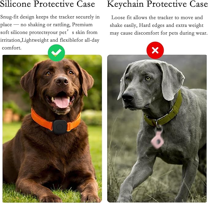 Waterproof Dog Collar Holder for Tile Life360 Mate 2024/2022 Tracker,2 Pack Anti Lost Soft Silicone Case for cat pet Necklace, Protective Cover Accessories for Tile Tracker Finder (Purple/Gray)