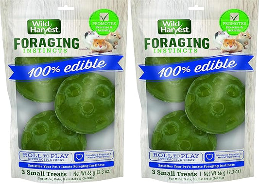 Wild Harvest® Foraging Instincts Roll n’ Play Interactive Treat, 3 Count, for Pet Mice, Rats, Hamsters and Gerbils, 2.30 Ounce (Pack of 2)
