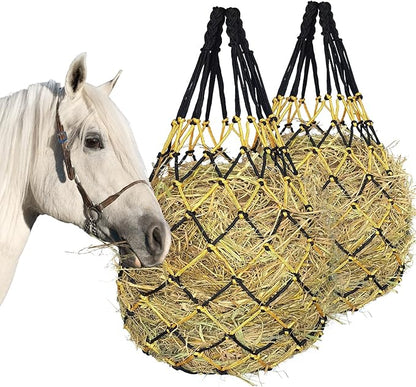 2PCS Hay Net for Horses,Slow Feed Hay Bag for Horses Goat Sheep,Hanging Hay Feeder Bag for Horses Stable Stall Paddock Rest Toy
