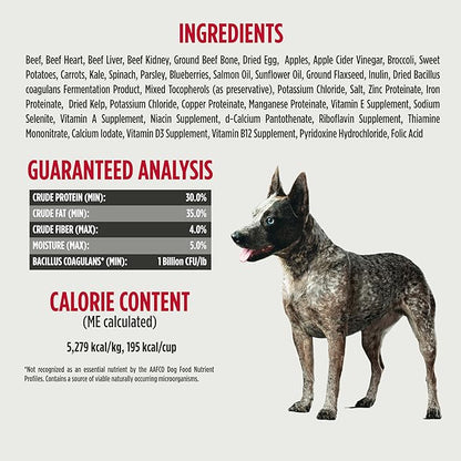 Nulo Freeze-Dried Raw Beef Recipe with Apples Complete and Balanced Dry Dog Food Kibble, 8 Ounce Bag