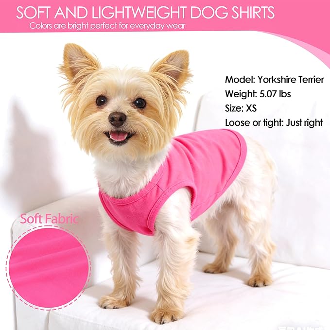 2 Pack Puppy Clothes Dog Shirts for Small Dogs Girl Summer Camouflage Pet T Shirts Female Dog Clothes for Small Dogs Cats Chihuahua Yorkie Apparel Pink Camouflage + Solid Color (XXS)