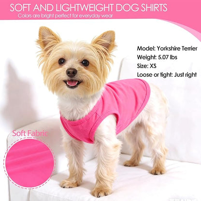 2 Pack Puppy Clothes Dog Shirts for Small Dogs Girl Summer Camouflage Pet T Shirts Female Dog Clothes for Small Dogs Cats Chihuahua Yorkie Apparel Pink Camouflage + Solid Color (XXS)