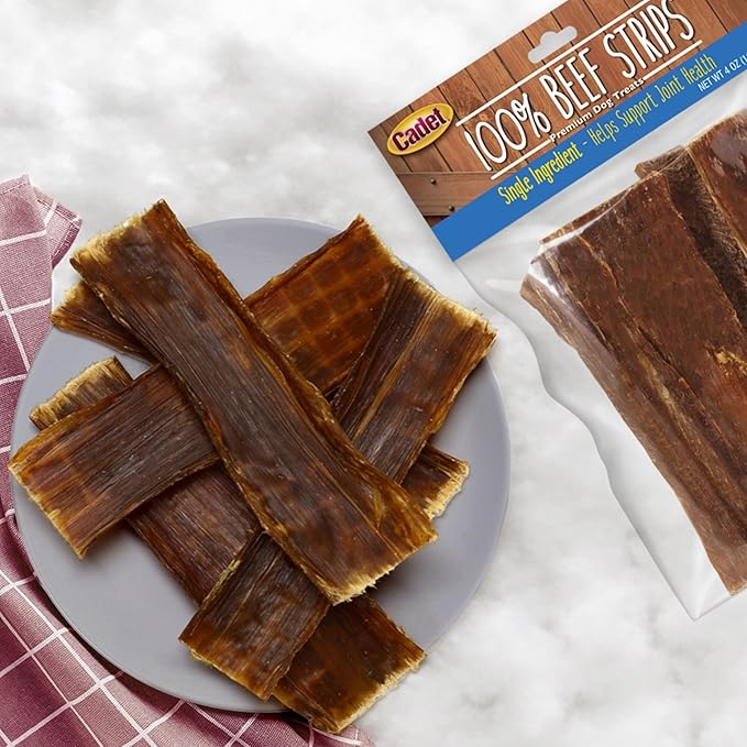 Cadet 100% Beef Strips Dog Chew Sticks,Long-Lasting -Ingredient Natural Treats,High-Protein,Perfect for Small & Large Breeds,12 oz,(Pack of 2)