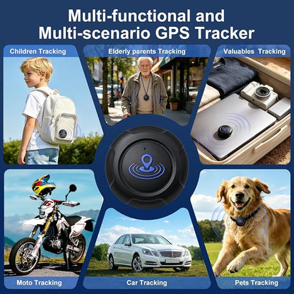 Car Tracker No Subscription, GPS Tracker for Vehicles No Subscription, Magnetic Vehicle Tracker with Real-Time Tracking, IP67 Waterproof Car GPS Tracker for Cars, Motorcycles, Kids, Pets & Luggage