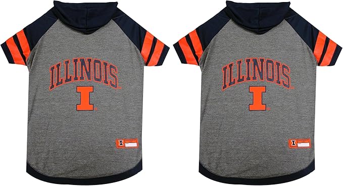 Pets First Illinois Hoodie T-Shirt, Small (Pack of 2)