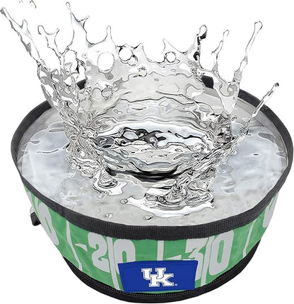 Pets First NCAA Kentucky Wildcats Collapsible Dog Travel Bowl Set, 2 Pack Food & Water Bowls for Dogs, Best Portable & Lightweight Leak-Proof Dog Bowls for Travel