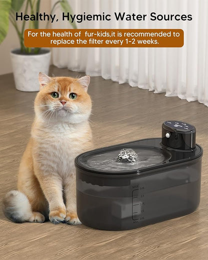 subteenmate Wireless Cat Water Fountain Filters Set, 10 Filters & 2 Pre-Filter Sponges for 3L/101oz Automatic Water Pet Fountain